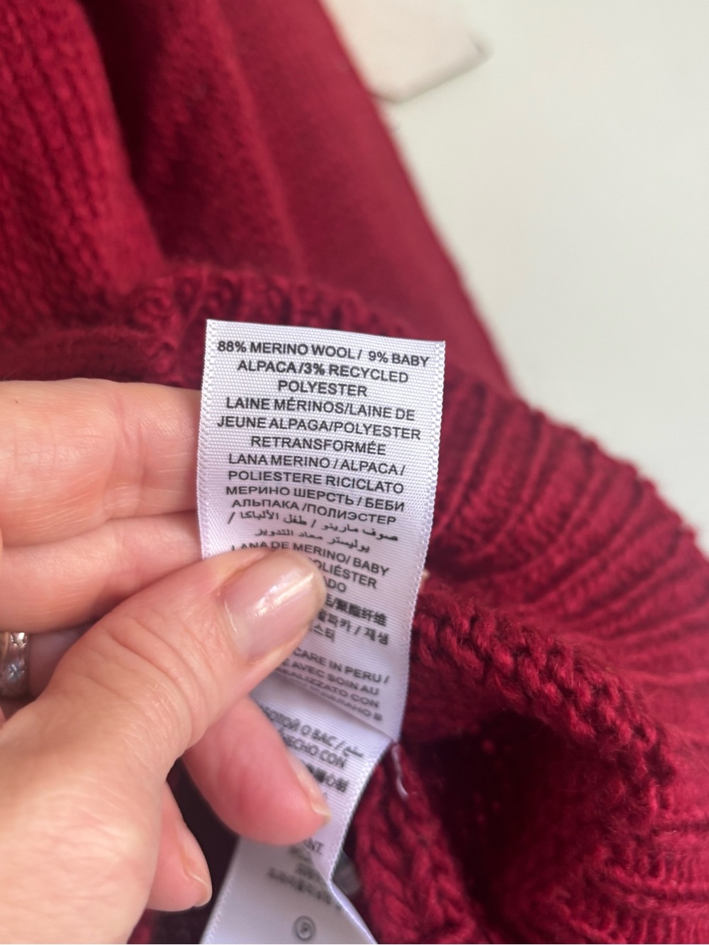NWT DÔEN Heirloom Clarke Cardigan Burgundy Fair Isle Merino Alpaca M - Picture 7 of 12